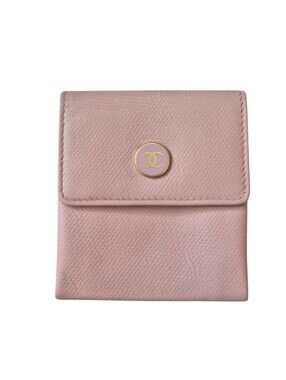 Chanel Pink Leather CC Compact Wallet